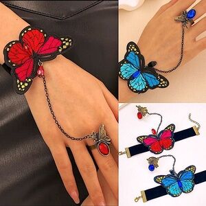 Butterfly Chain Bracelet and Ring Set